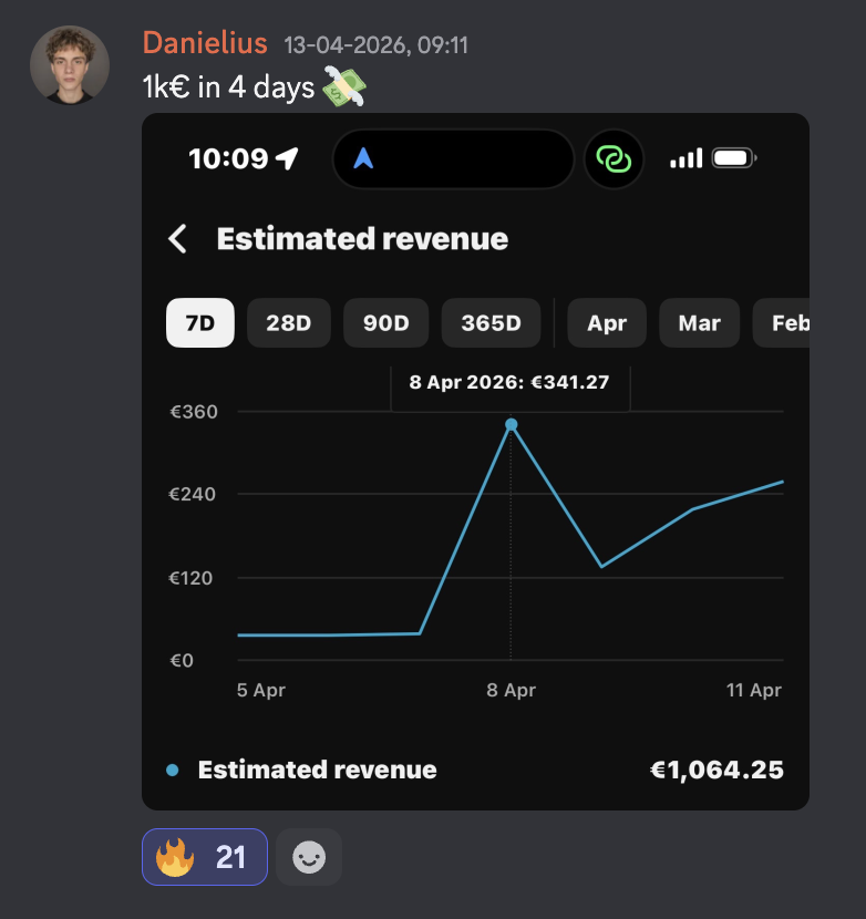Danielius €1,000+ in just 4 days (€1,064.25)